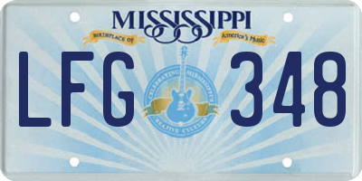 MS license plate LFG348