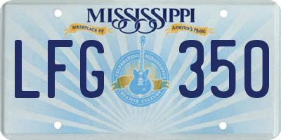 MS license plate LFG350
