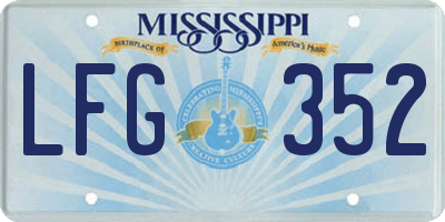 MS license plate LFG352