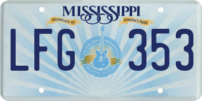 MS license plate LFG353