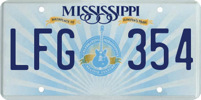 MS license plate LFG354