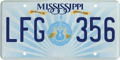 MS license plate LFG356