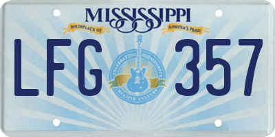 MS license plate LFG357