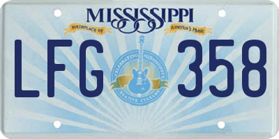 MS license plate LFG358