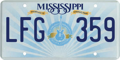 MS license plate LFG359