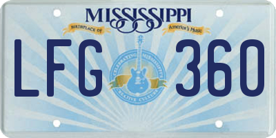 MS license plate LFG360