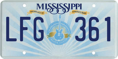 MS license plate LFG361