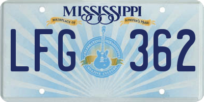 MS license plate LFG362