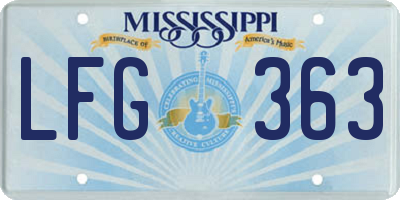MS license plate LFG363