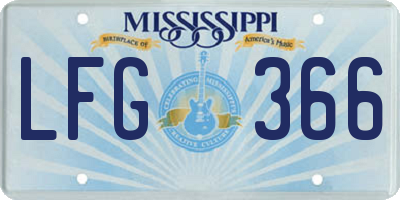 MS license plate LFG366