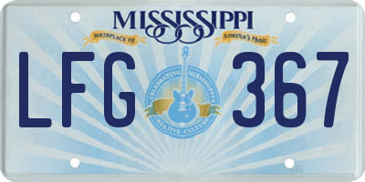 MS license plate LFG367