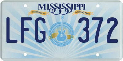 MS license plate LFG372