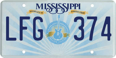 MS license plate LFG374
