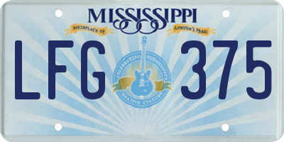 MS license plate LFG375