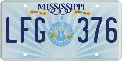 MS license plate LFG376