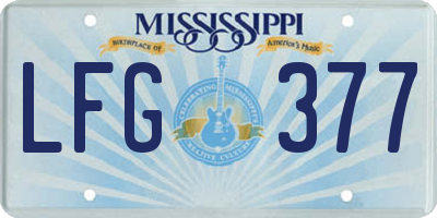 MS license plate LFG377