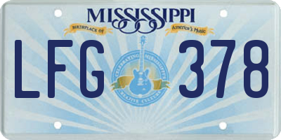 MS license plate LFG378