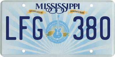 MS license plate LFG380