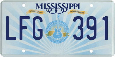 MS license plate LFG391