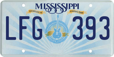 MS license plate LFG393