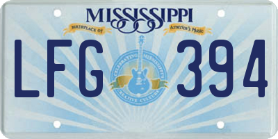 MS license plate LFG394