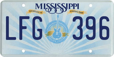 MS license plate LFG396