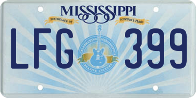 MS license plate LFG399