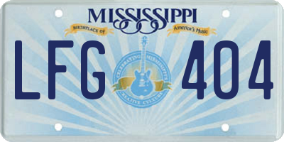 MS license plate LFG404