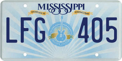 MS license plate LFG405