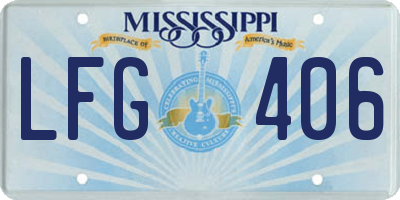 MS license plate LFG406