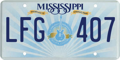 MS license plate LFG407