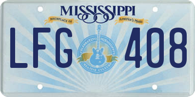 MS license plate LFG408