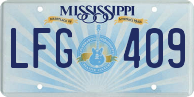MS license plate LFG409