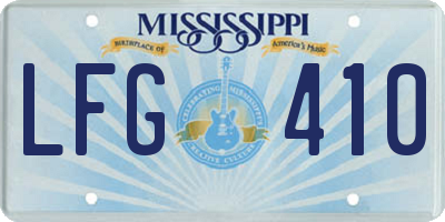 MS license plate LFG410