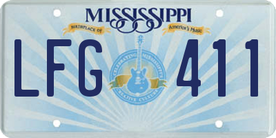 MS license plate LFG411