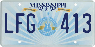 MS license plate LFG413