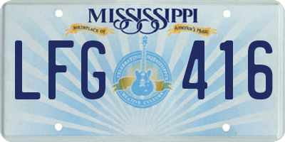 MS license plate LFG416