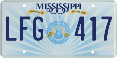 MS license plate LFG417