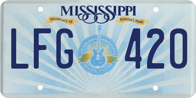 MS license plate LFG420