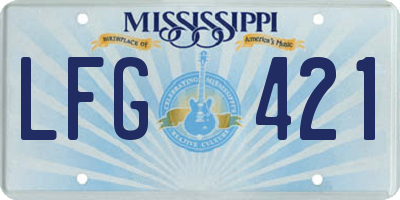 MS license plate LFG421