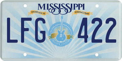 MS license plate LFG422