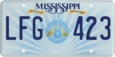 MS license plate LFG423