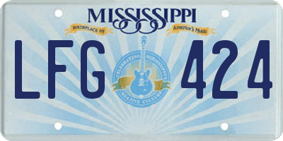 MS license plate LFG424