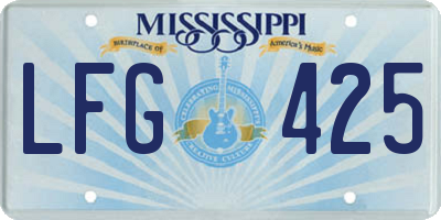 MS license plate LFG425