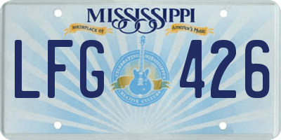 MS license plate LFG426