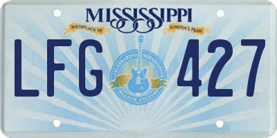 MS license plate LFG427