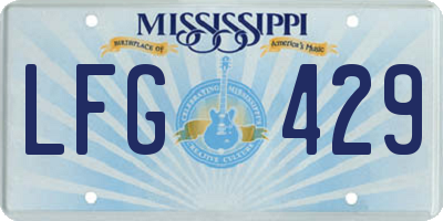 MS license plate LFG429