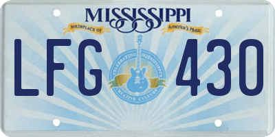 MS license plate LFG430