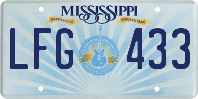 MS license plate LFG433