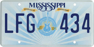MS license plate LFG434